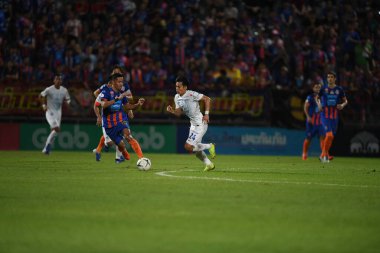 Bangkok-Thailand-13Jul2019:Panupong polsa player of chonburi fc in action during thaileague match between port fc against chonburi fc at pat stadium,thailand