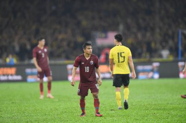 Kuala lumphur-Malezya-14 Kasım 2019: Chanathip Songkasin 18 Tayland Oyuncusu FIFA Dünya Kupası Katarı 2022 'de Malezya' ya karşı Malezya, Malezya 'da oynuyordu