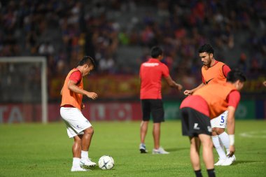 Bangkok-Thailand-13Jul2019:Dutsakorn thonglao player of chonburi fc in action during thaileague match between port fc against chonburi fc at pat stadium,thailand