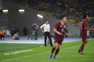 Kuala lumphur-Malezya-14Nov2019: Tan Cheng Hoe Malezya teknik direktörü Fifa Dünya Kupası Katarı 2022 'de Malezya' nın Bukit Jalil kentinde oynanan karşılaşmada