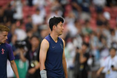 Kallang-singapore-19jul2019-Heung-Min Song player of tottenham hotspur in action during official training before icc2019 at national stadium,singapore