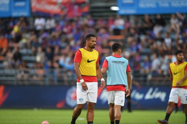 Bangkok-Thailand-13Jul2019:Junior lopes player of chonburi fc in action during thaileague match between port fc against chonburi fc at pat stadium,thailand