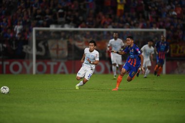 Bangkok-Thailand-13Jul2019:Panupong polsa player of chonburi fc in action during thaileague match between port fc against chonburi fc at pat stadium,thailand