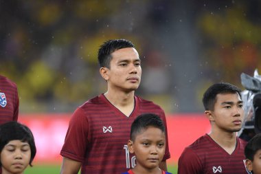 Kuala lumphur-Malezya-14 Kasım 2019: Tayland 'ın Korrakod Wiriyaudomsiri Oyuncusu FIFA Dünya Kupası Katarı 2022' de Malezya 'ya karşı Bukit Jalil, Malezya