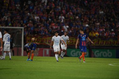 Bangkok-Thailand-13Jul2019:Teerapong deehamhea player of chonburi fc in action during thaileague match between port fc against chonburi fc at pat stadium,thailand