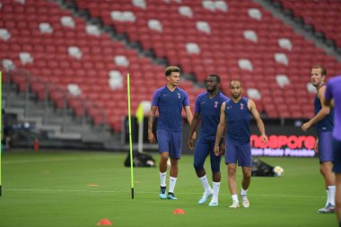 Kallang-singapore-19jul2019-Dele alli player of tottenham hotspur in action during official training before icc2019 at national stadium,singapore