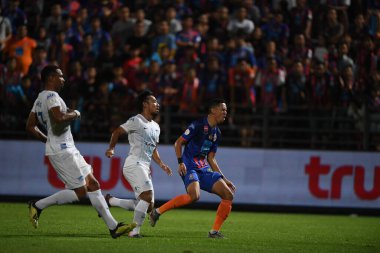 Bangkok-Thailand-13Jul2019:Bordin pala player of port fc in action during thaileague match between port fc against chonburi fc at pat stadium,thailand