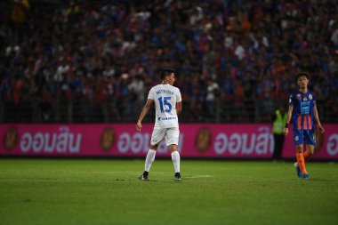 Bangkok-Thailand-13Jul2019:Wittaya madlum player of chonburi fc in action during thaileague match between port fc against chonburi fc at pat stadium,thailand