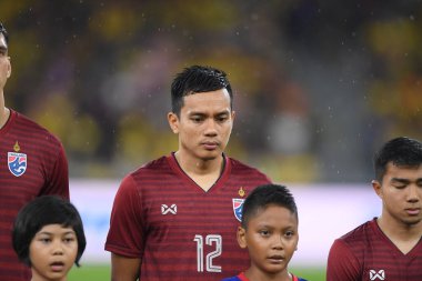 Kuala lumphur-Malezya-14 Kasım 2019: Tayland 'ın Korrakod Wiriyaudomsiri Oyuncusu FIFA Dünya Kupası Katarı 2022' de Malezya 'ya karşı Bukit Jalil, Malezya