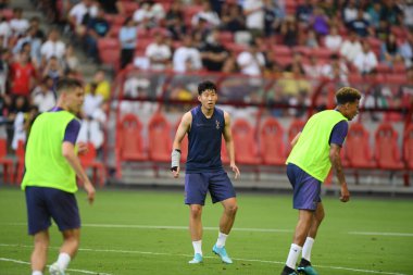 Kallang-singapore-19jul2019-Heung-Min Son player of tottenham hotspur in action during official training before icc2019 at national stadium,singapore