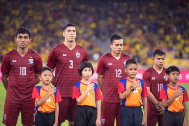 Kuala lumphur-Malezya-14 Kasım 2019: FIFA Dünya Kupası Katarı sırasında Malezya 'ya karşı Bukit Jalil, Malezya' da oynayan oyuncu