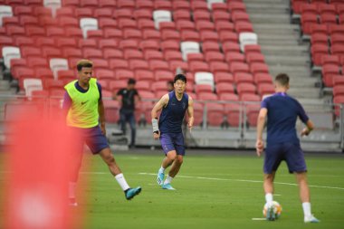Kallang-singapore-19jul2019-Heung-Min Son player of tottenham hotspur in action during official training before icc2019 at national stadium,singapore