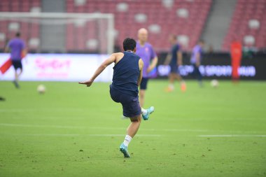 Kallang-singapore-19jul2019-Heung-Min Son player of tottenham hotspur in action during official training before icc2019 at national stadium,singapore