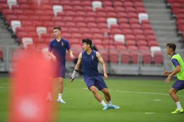 Kallang-singapore-19jul2019-Heung-Min Son player of tottenham hotspur in action during official training before icc2019 at national stadium,singapore