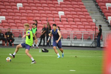 Kallang-singapore-19jul2019-Heung-Min Son player of tottenham hotspur in action during official training before icc2019 at national stadium,singapore