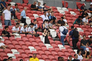Kallang-singapore-19jul2019-Unidentified fan of tottenham hotspur in action during official training before icc2019 at national stadium,singapore