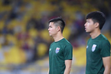 Kuala lumphur-Malezya-14Nov2019: Narubordin Weerawatnodom 15 Tayland Oyuncusu FIFA Dünya Kupası Katarı 2022 'de Malezya' ya karşı Malezya, Malezya 'da oynuyordu