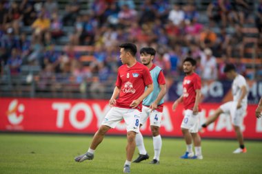Bangkok-Thailand-13Jul2019:Worachit kanitsribampen player of chonburi fc in action during thaileague match between port fc against chonburi fc at pat stadium,thailand