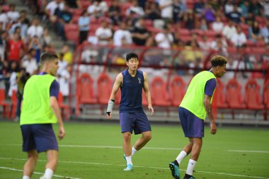 Kallang-singapore-19jul2019-Heung-Min Son player of tottenham hotspur in action during official training before icc2019 at national stadium,singapore
