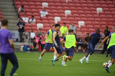 Kallang-singapore-19jul2019-Heung-Min Song player of tottenham hotspur in action during official training before icc2019 at national stadium,singapore