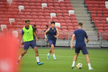 Kallang-singapore-19jul2019-Heung-Min Son player of tottenham hotspur in action during official training before icc2019 at national stadium,singapore