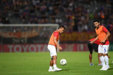 Bangkok-Thailand-13Jul2019:Dutsakorn thonglao player of chonburi fc in action during thaileague match between port fc against chonburi fc at pat stadium,thailand