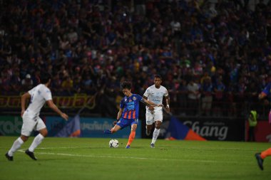 Bangkok-Thailand-13Jul2019:Siwakorn jakkuprasart player of port fc in action during thaileague match between port fc against chonburi fc at pat stadium,thailand