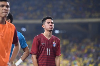 Kuala lumphur-Malaysia-14Nov2019:Bordin plala #11 Player of thailand in action during fifa world cup qatar 2022 against malaysia at bukit jalil,malaysia