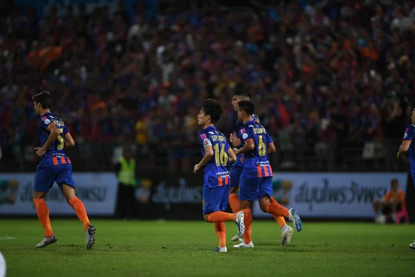 Bangkok Thailand Jul 2019 Player Port Congratulation Goal Thaileague Match —  Fotos de Stock