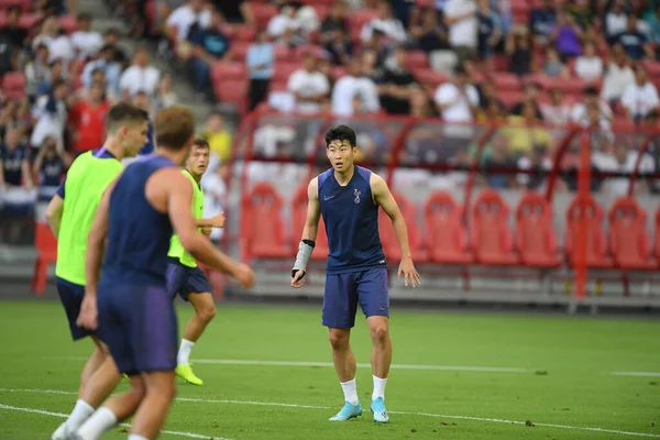 Kallang-singapore-19jul2019-Heung-Min Son player of tottenham hotspur in action during official training before icc2019 at national stadium,singapore