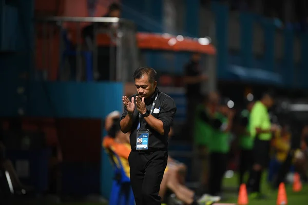 Bangkok Thailand Jul 2019 Sasom Popprasert Head Coach Chonburi Action — Foto de Stock