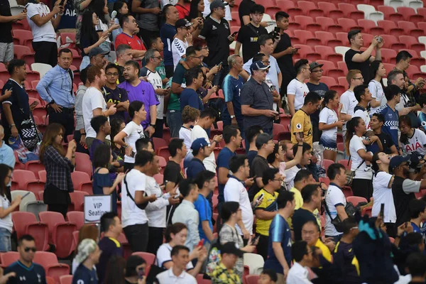 Kallang-singapore-19jul2019-Unidentified fan of tottenham hotspur in action during official training before icc2019 at national stadium,singapore