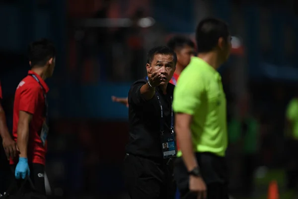 Bangkok Thailand Jul 2019 Sasom Popprasert Head Coach Chonburi Action — 图库照片