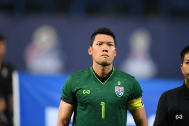 Bangkok-thailand-10 oct 2019: Kawin thammasatchanan player of thailand in action during friendly match against congo at leo stadium, thailand