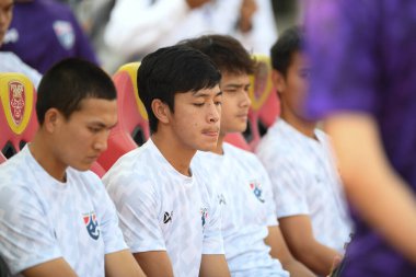 Bangkok-Thailand-Mar18,2019:Picha uttra Player of thailand in action during training before fifa day at boonyajinda stadium,thailand