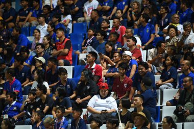 Bangkok-thailand-10 oct 2019: Unidentified fan in action during friendly match against congo at leo stadium, Thailand