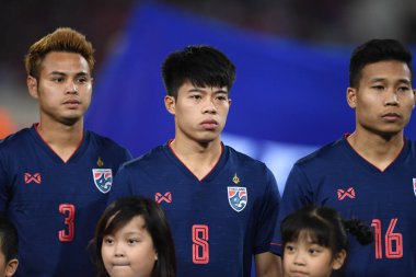 Hanoi-Vietnam-19Nov2019:Eakkanit panya Player of thailand during fifa world cup qatar 2022 against Vietnam at My dinh stadium,Vietnam