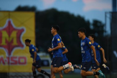 Buriram-Thailand-3Jun2019:Pansa hemviboon player of thailand in action during training before tournament king cup 2019 at buriram academ