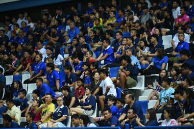 Bangkok-thailand-10 oct 2019: Unidentified fan in action during friendly match against congo at leo stadium, Thailand
