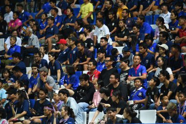 Bangkok-thailand-10 oct 2019: Unidentified fan in action during friendly match against congo at leo stadium, Thailand