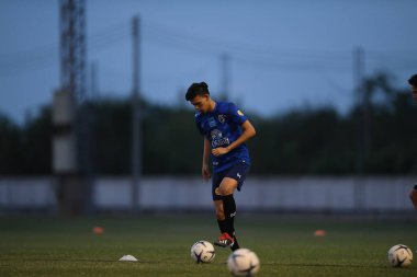 Buriram-Thailand-3Jun2019:Supachai jaided player of thailand in action during training before tournament king cup 2019 at buriram academ