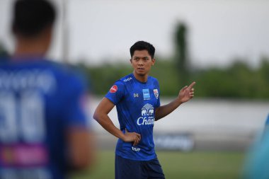 Buriram-Thailand-3Jun2019:Pansa hemviboon player of thailand in action during training before tournament king cup 2019 at buriram academ