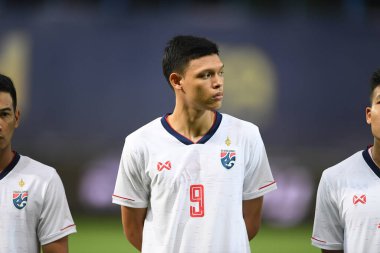 Bangkok-thailand-10oct2019:Supachai jaided player of thailand in action during friendly match against congo at leo stadium,thailand
