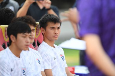 Bangkok-Thailand-Mar18,2019:Sanukran tinjom Player of thailand in action during training before fifa day at boonyajinda stadium,thailand