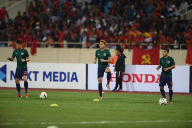 Hanoi-Vietnam-19Nov2019:Theerathon bunmatan Player of thailand during fifa world cup qatar 2022 against Vietnam at My dinh stadium,Vietnam