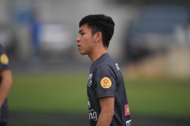 Buriram-Thailand-6 Jun 2019: Picha uttra Player of Thailand in action during training before match again India at camp buriram united, thailand