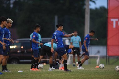 Buriram-Thailand-3Jun2019:Adisorn promrak player of thailand in action during training before tournament king cup 2019 at buriram academ