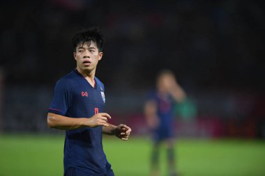 Bangkok-thailand-15 oct 2019: Eakanit panya player of Thailand in action during fifa world cup qatar 2022 against UAE at thammasart stadium, Thailand