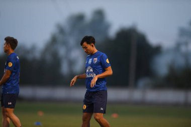 Buriram-Thailand-3Jun2019:Sumanya purisai player of thailand in action during training before tournament king cup 2019 at buriram academ