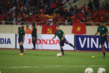 Hanoi-Vietnam-19Nov2019:Chanathip songkrasin Player of thailand during fifa world cup qatar 2022 against Vietnam at My dinh stadium,Vietnam